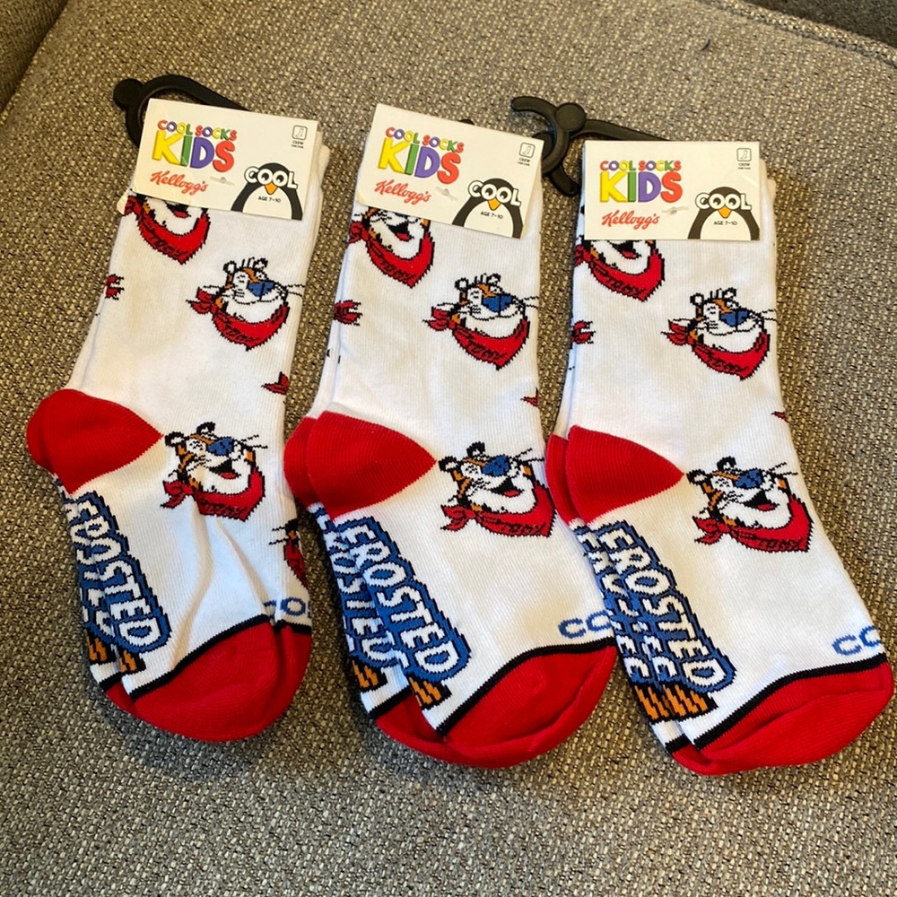 Cool socks kids Kellogg’s socks size 7-10 three pairs